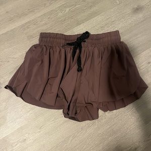 Taupe Keiki Kona shorts with black glitter string, label has washed off